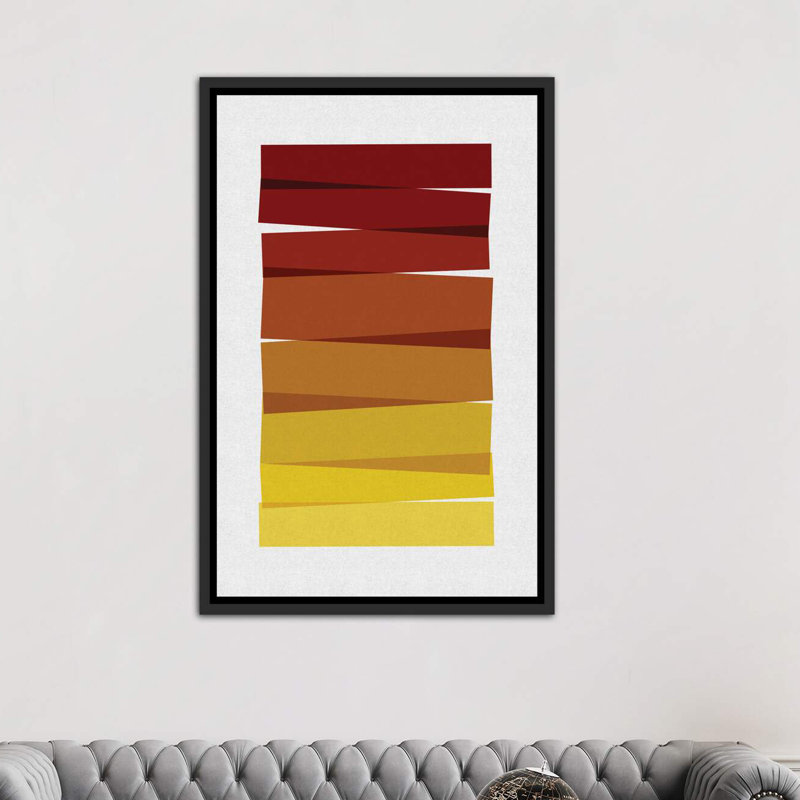 « rayures ii »-impression sur l’image, Toile avec cadre noir patiné, H 40 po x l 26 po x P 1,5 po