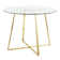 Beres Round Glass Top Metal Base Dining Table