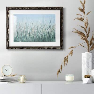 Tall Grass II - Art mural grandiose et encadré sous verre, grand salon