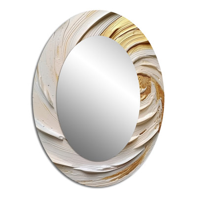 Gold Eternal Swirl IV - Abstract Oval Decorative Mirror On Metal