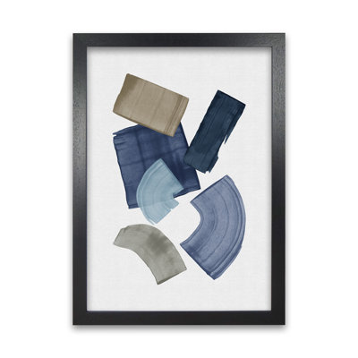 Orara Blue Brown Paint Blocks - Print