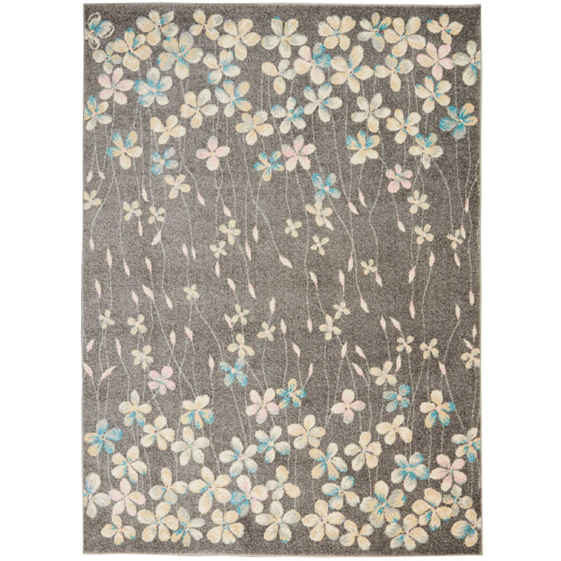 Zaizi Floral Indoor Rug, Rectangle 6' x 9'