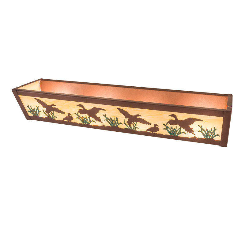 Rustic Lodge 4 - Light Bath Bar, Rust/Green, Beige, E26/Medium (Standard)