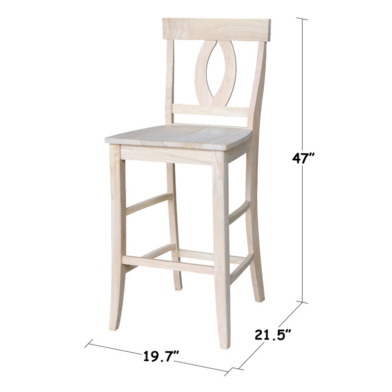 Tabouret de bar et de comptoir Guzik, Brut / prêt à finir, Tabouret de bar (assise de 30 po de hauteur)