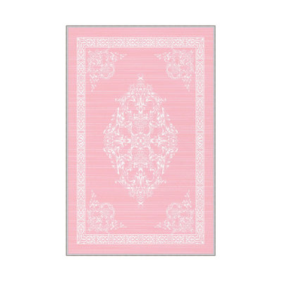 Antibacterial Woven Carpet (2.6 x 4.0 ft), 100% Polyester, 0.3 in Pile Height | Non-Slip PVC Dot Underside, 3D Digital Printing | Machine Washable, Easy Care for Living Room, Bedroom & Office