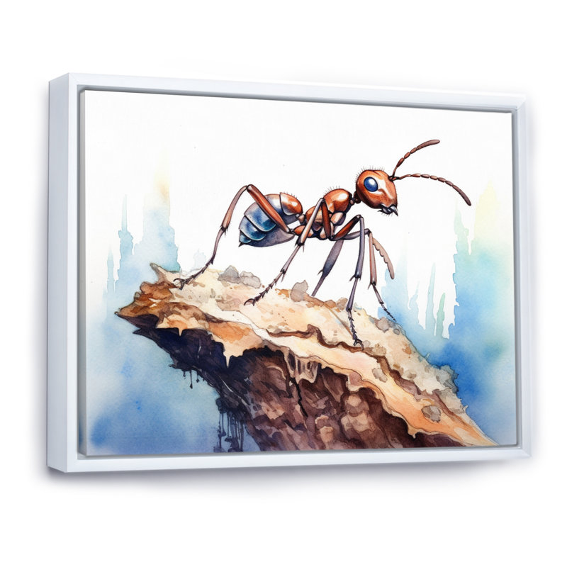 «Tiny Ant I» sur toile, H 16 po x l 32 po x P 1 po, Cadre flottant blanc