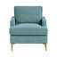 Chaise d'appoint de confort moderne 1pc Paon couleur chenille Revêtement finition dorée Pieds en métal Mobilier de salon Contreplaqué durable (y compris la chaise)-1733831570