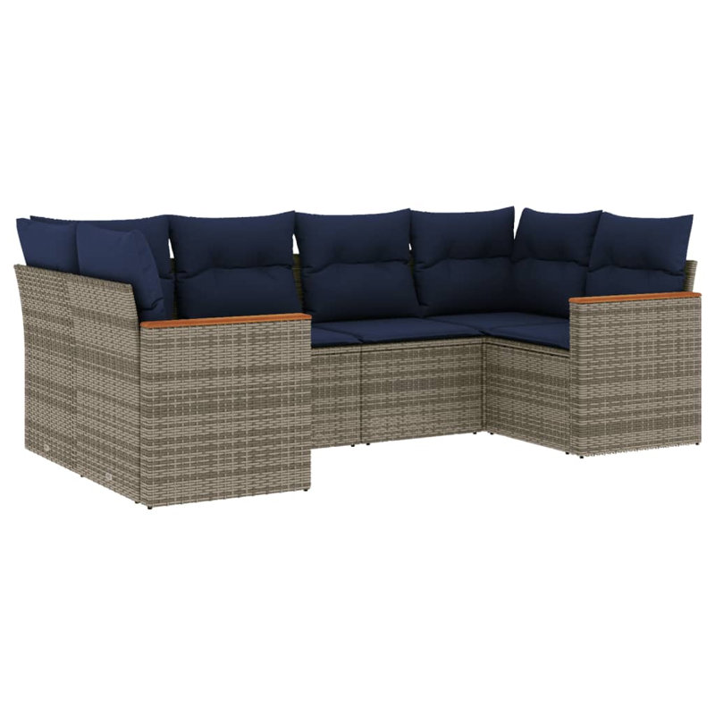 Ensemble de canapé de patio avec coussins 6 pièces Vidaxl