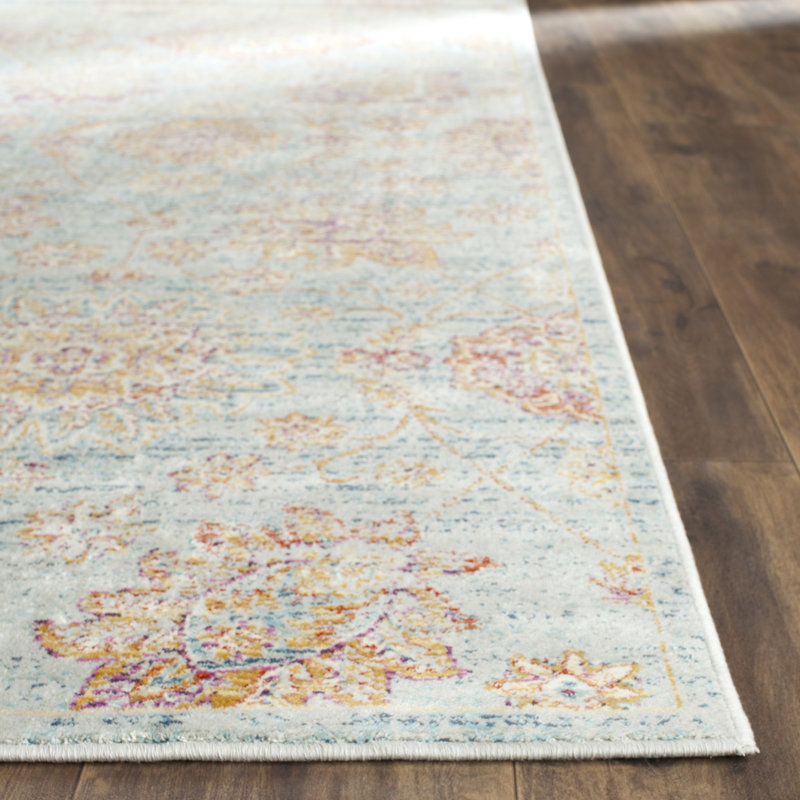 Beausejour Sevilla Viscose Oriental Rug in Blue, Runner 2'1" x 8'