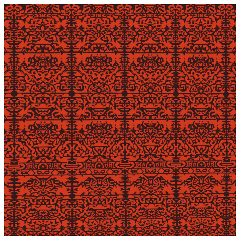 Couvertures rouges à motif orné, L 60 po x H 80 po