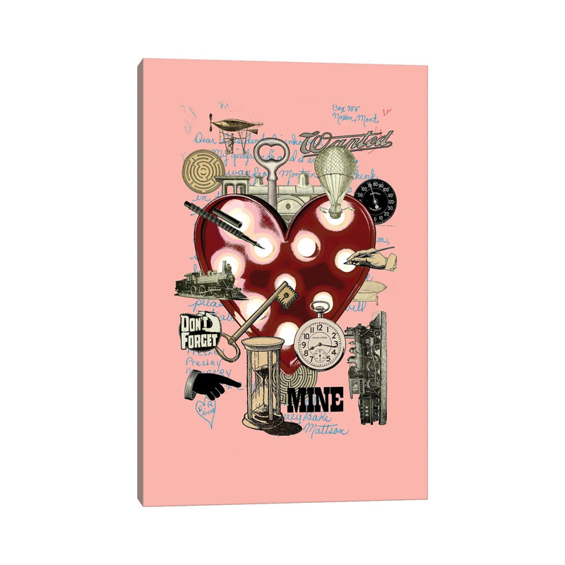 Love Heart 1 Piece Wall Art on Canvas, 66.04 cm H x  45.72 cm W  x  1.905 cm D, Does Not Apply