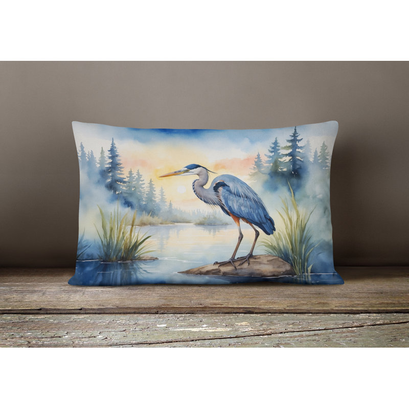 Coussin Blue Heron, Rectangle H 12 po x l 16 po