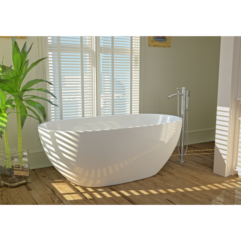 Juno 67'' x 32'' Soaking Acrylic Bathtub, Polished Chrome