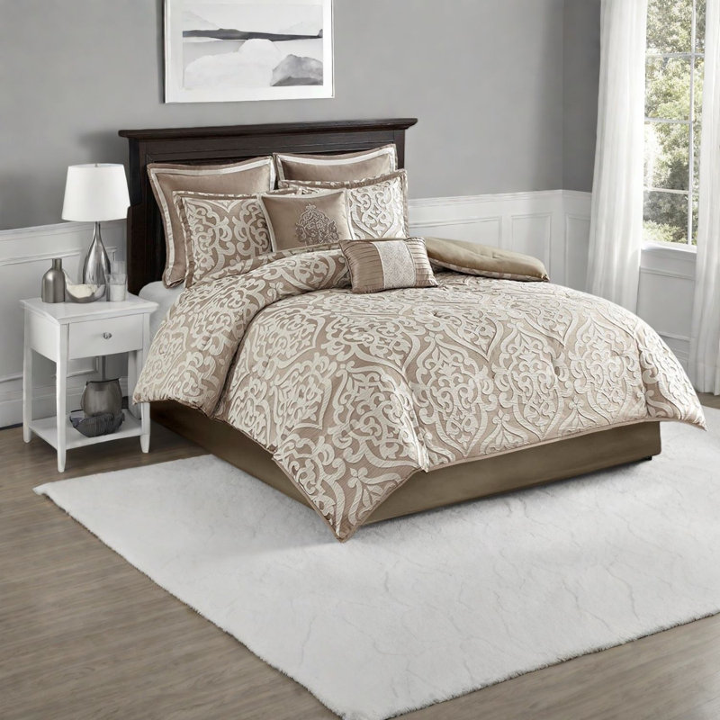 Ensembles de literie luxueux en jacquard de style édredon en polyester pour une utilisation toute l'année