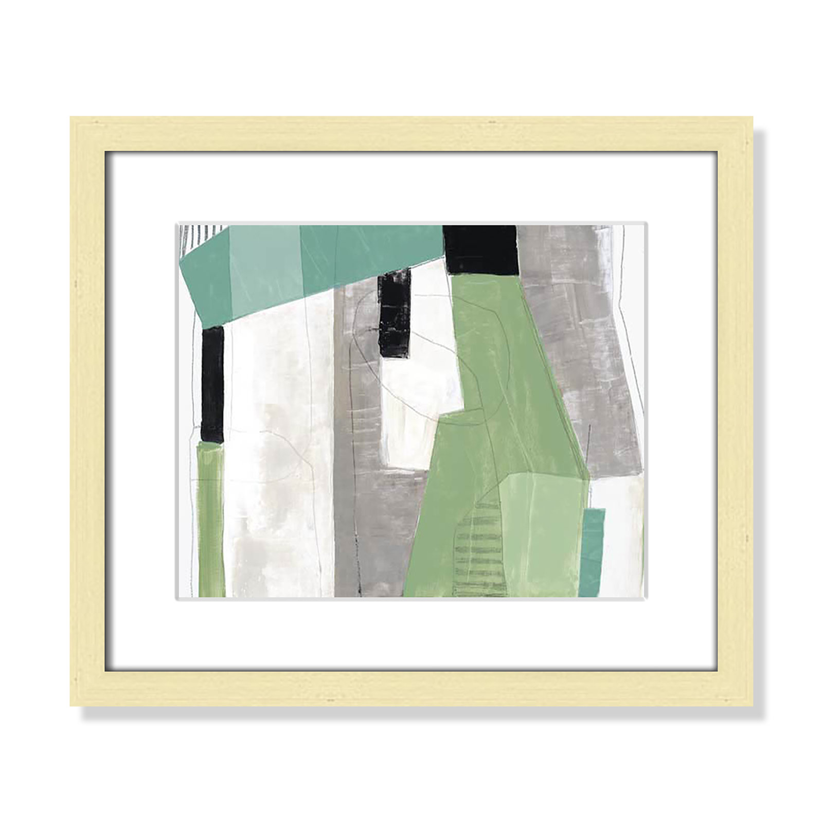 Evergreen Essence by Tom Reeves, White, Gold Box Frame - Matted Fine Art Paper Print, 13" H x 15" W x 1.25" D