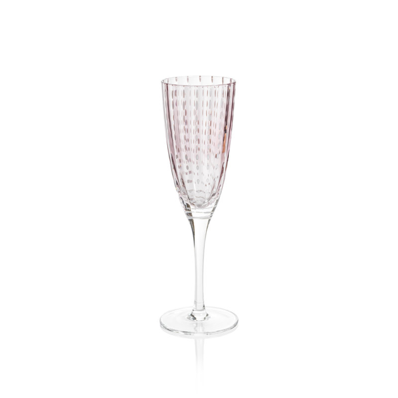 Elegant Purple Glass Champagne Flute Set of 4