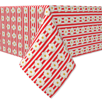 Rectangular Tablecloth, 100% Cotton, 60X120", Popcorn Stripe