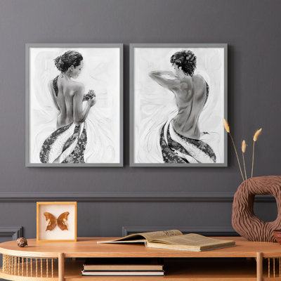 Solitude S croquis I - impression encadrée de qualité supérieure - prête à être accrochée - aucun clou requis - aucun clou requis