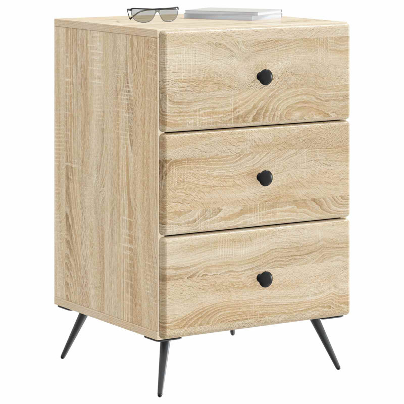43cm W Manufactured Wood Bedside Table, Sonoma Oak