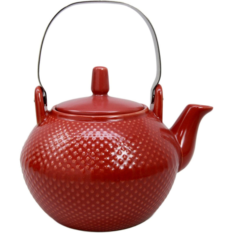 28 oz Théière en céramique, Rouge