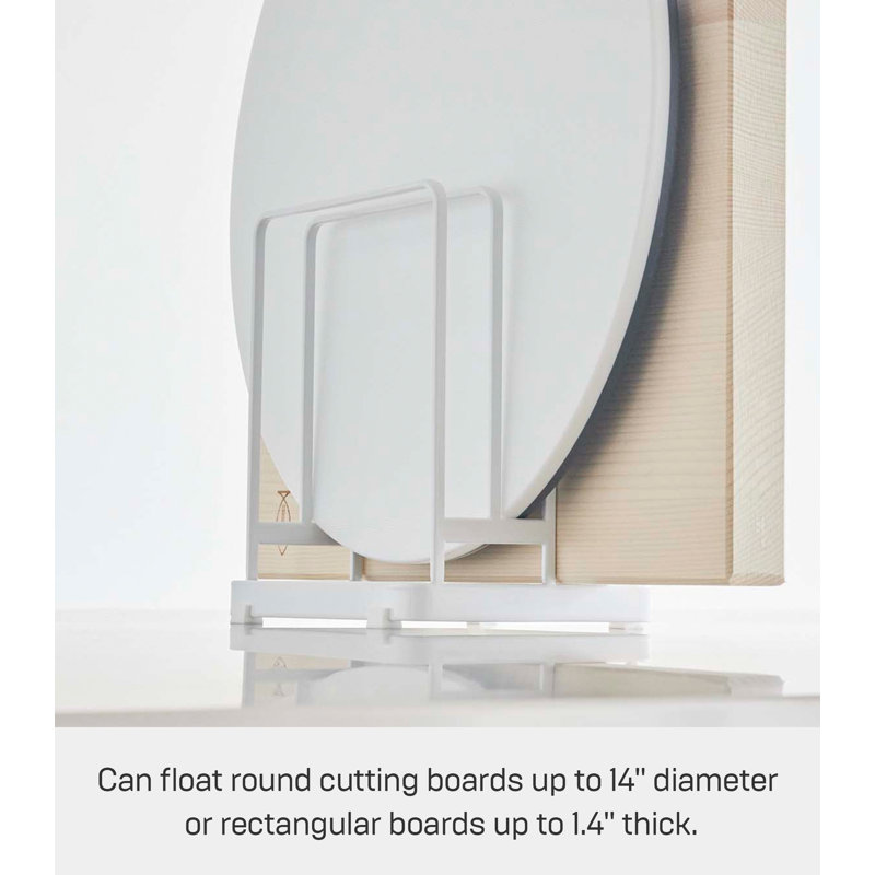 White Steel Kitchen Cutting Board Holder