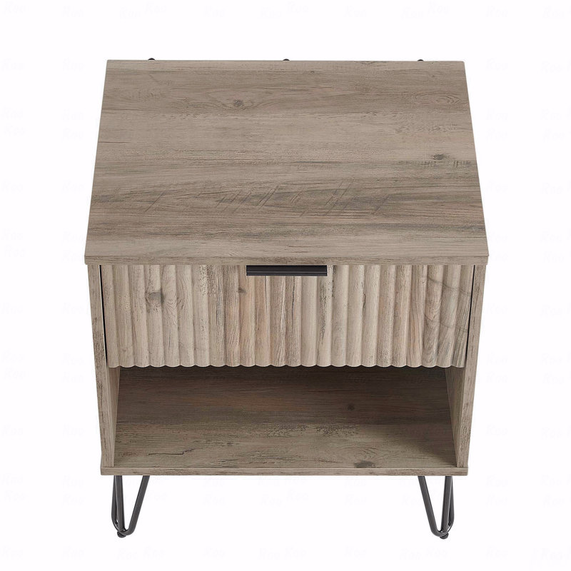 Table de chevet 1 tiroir Dumbo, Gris rustique