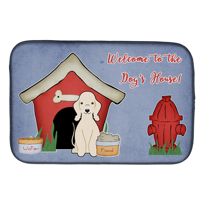Tapis de séchage bedlington terrier dog house, Blanc