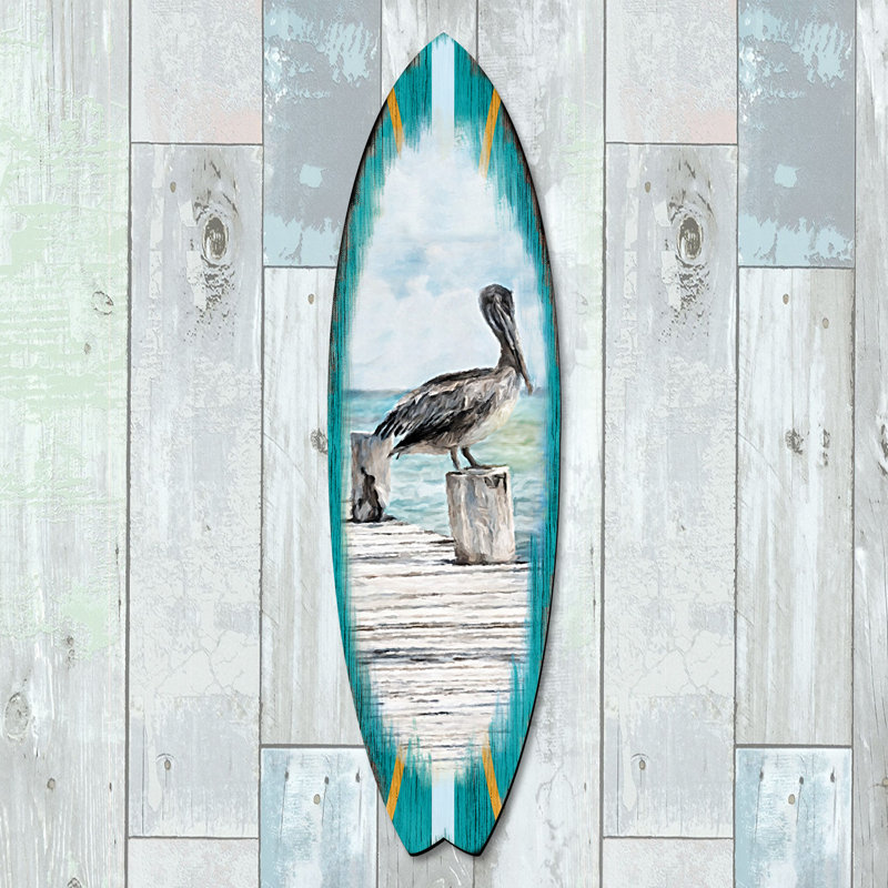 Décoration murale Pelican Surfboard, H 60 po x l 17 po x P 1 po