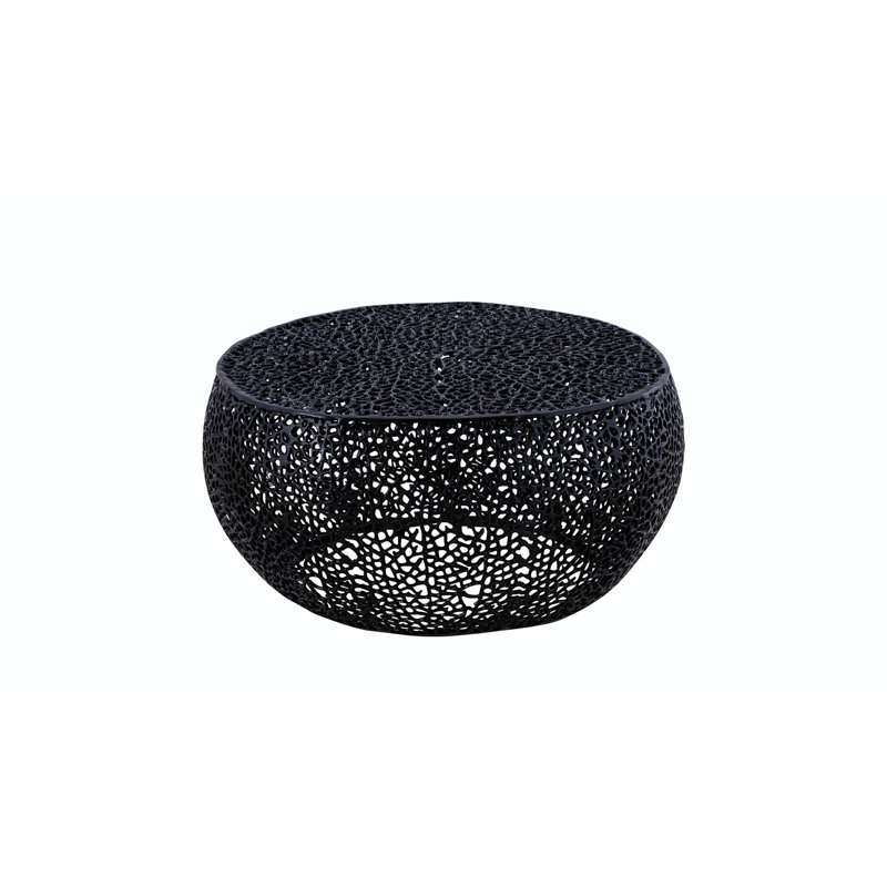 Kawanna Aluminum Drum Coffee Table, Black
