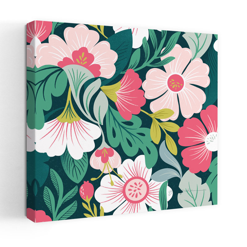 «Lush Life», motif de fleurs tropicales abstraites Iiib, H 48 po x l 48 po