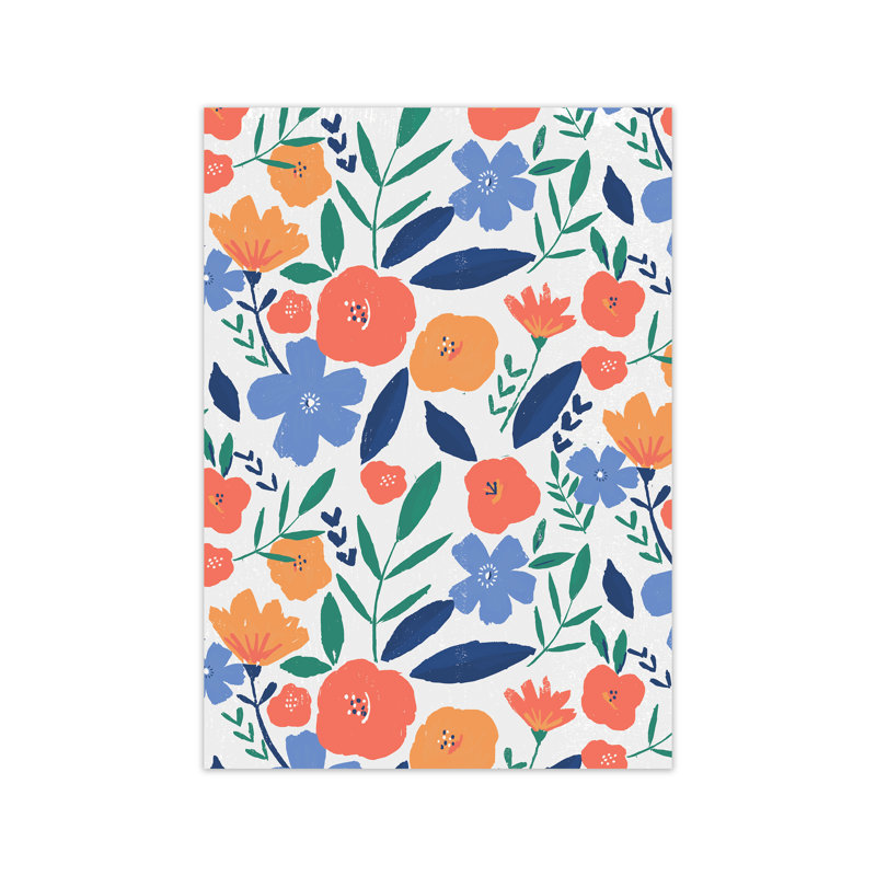 Bold Floral All Over Pattern by Laura Irwin - Print, No Framed, 59.4cm H x 42cm W x 3cm D