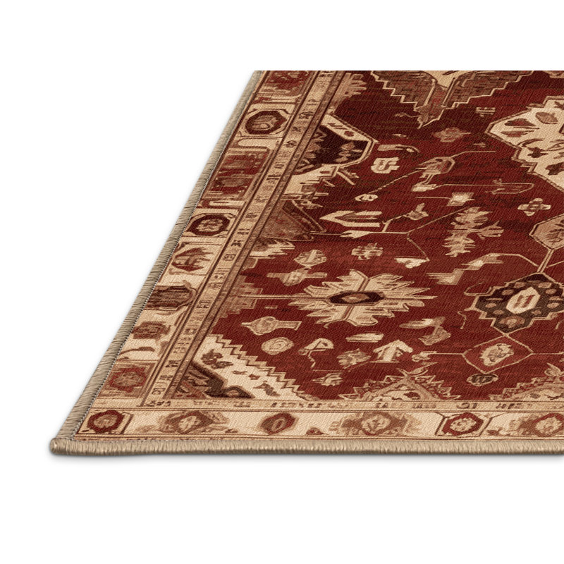 Tapis brun lavable à la machine, Rond 3 pi