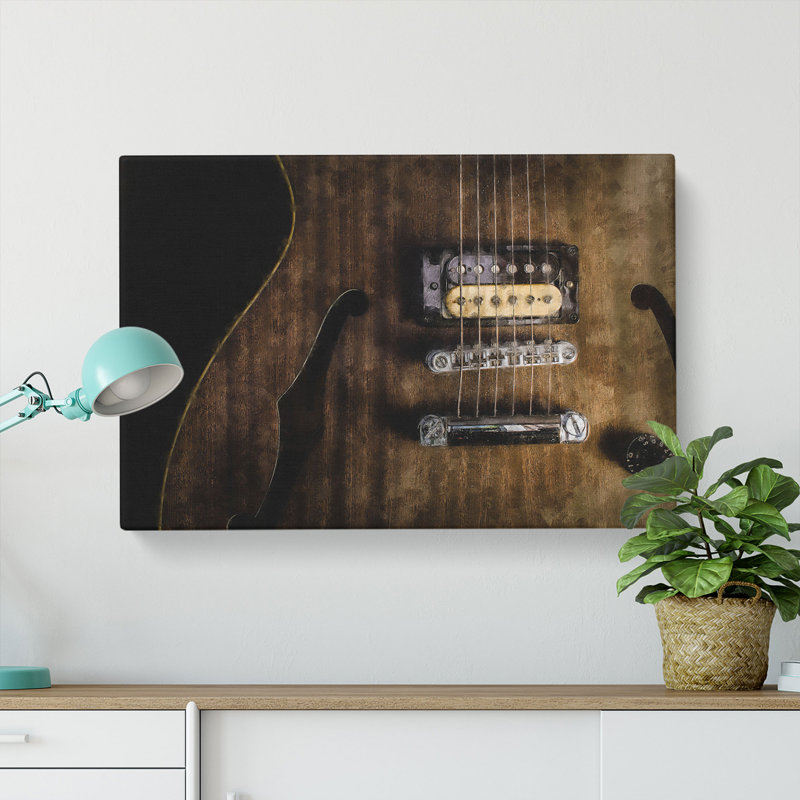 Strings of the Electric Guitar - Wrapped Canvas, 45cm H x 76cm W x 4cm D
