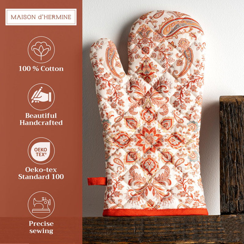 Maison d'Hermine Cachemire 100% Cotton Oven Mitt - 7.5" x 13"