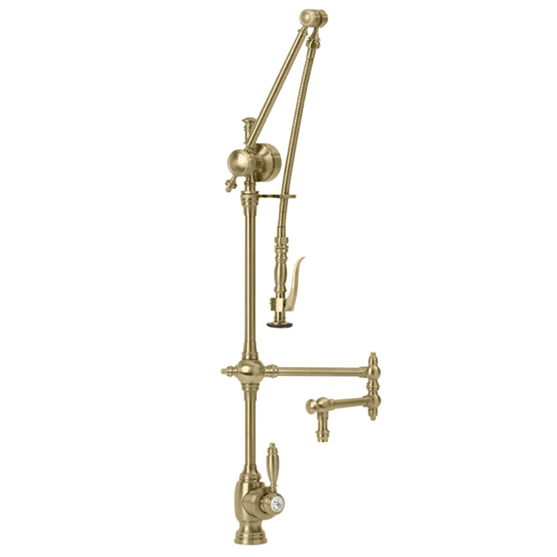 Gantry Kitchen Faucet, Antique Brass, Without Soap Dispenser