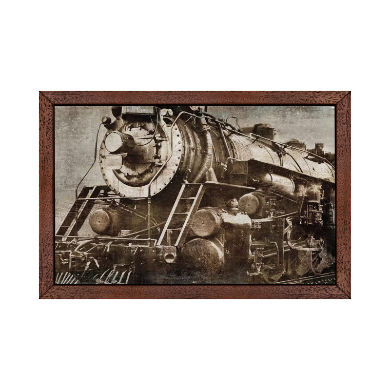 Locomotive by Dylan Matthews - Print on Canvas, 66.04 cm H x 45.72 cm W, Brown Floater Framed