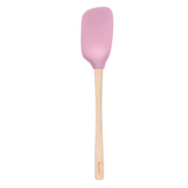 Tovolo Flex-Core Spoonula Wood Handle Pink Sorbet