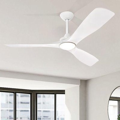 Ventilateur de plafond blanc 52 po avec lumières DEL et télécommande
