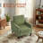 Mid-century Accent Chair, Modern Upholstered Chenille Armchair & Padded Reading Chair, Removable Cover & Wood Legs Living Room chair, Single sofa For Bedroom/office/small Space/apartment(green)-1335270407-1328341848