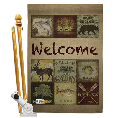 « call of the wilderness nature american s », polyester de 2 côtés 40 x 28 po ensemble de drapeau