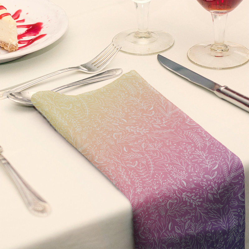 Serviette en coton Ditsy, H 0,1 po x l 22 po x P 22 po, Dégradé coucher de soleil, Sergé de coton