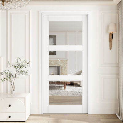 Porte intérieure à dalle intérieure en verre 3-Lite