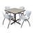 Cain Square X-Base Breakroom Table & 4 M Stack Chairs-32520596-32520601-32520604