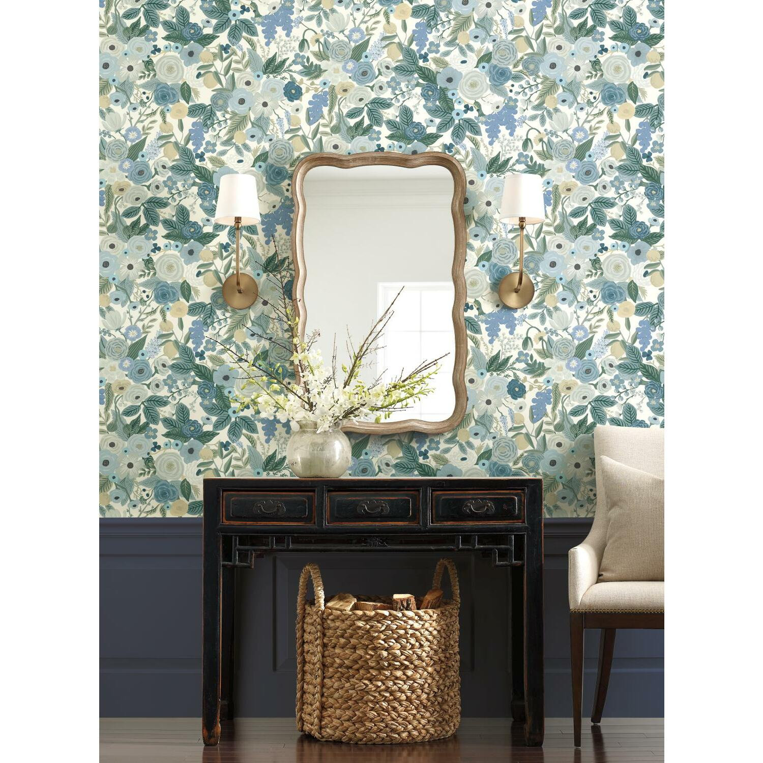 Garden Party Wallpaper Roll, Blues