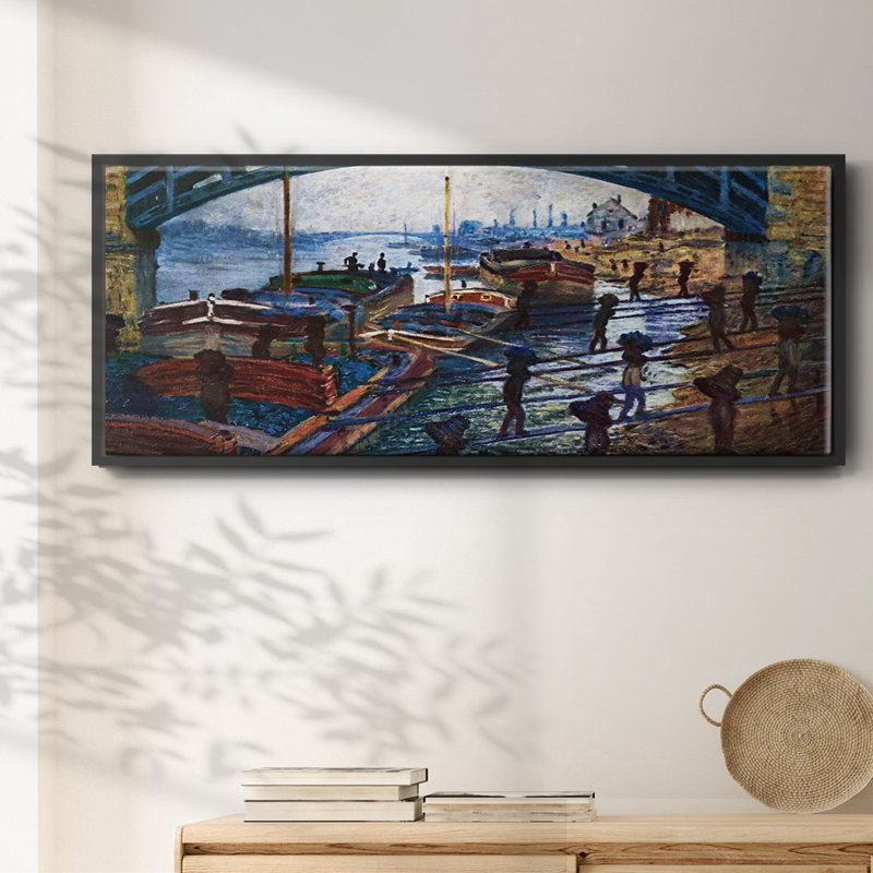 Le transporteur de charbon par Monet - Toile encadrée, H 12 po x l 30 po