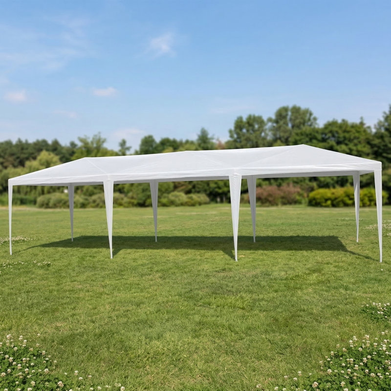 Auvent de mariage et de fête mesurant 10 x 30 pieds, pour l'extérieur, comprenant 8 panneaux latéraux amovibles, Beige