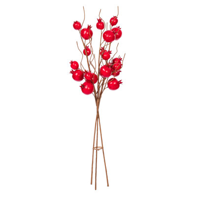 Vickerman 31" Artificial Pomegranate Spray 3/Bag. Recommended for indoor use.