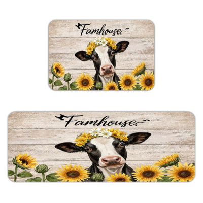 Ensemble de 2 tapis de cuisine Farm Cow