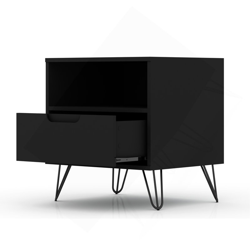 Table de chevet en noir, Noir