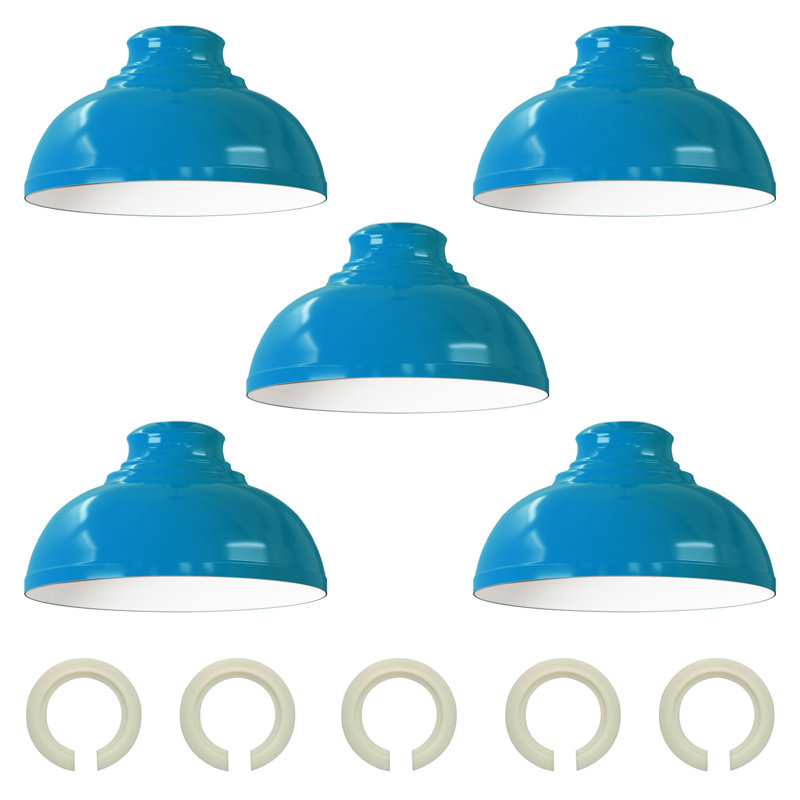 Trabelsi 17cm H Metal Dome Lamp Shade, Blue